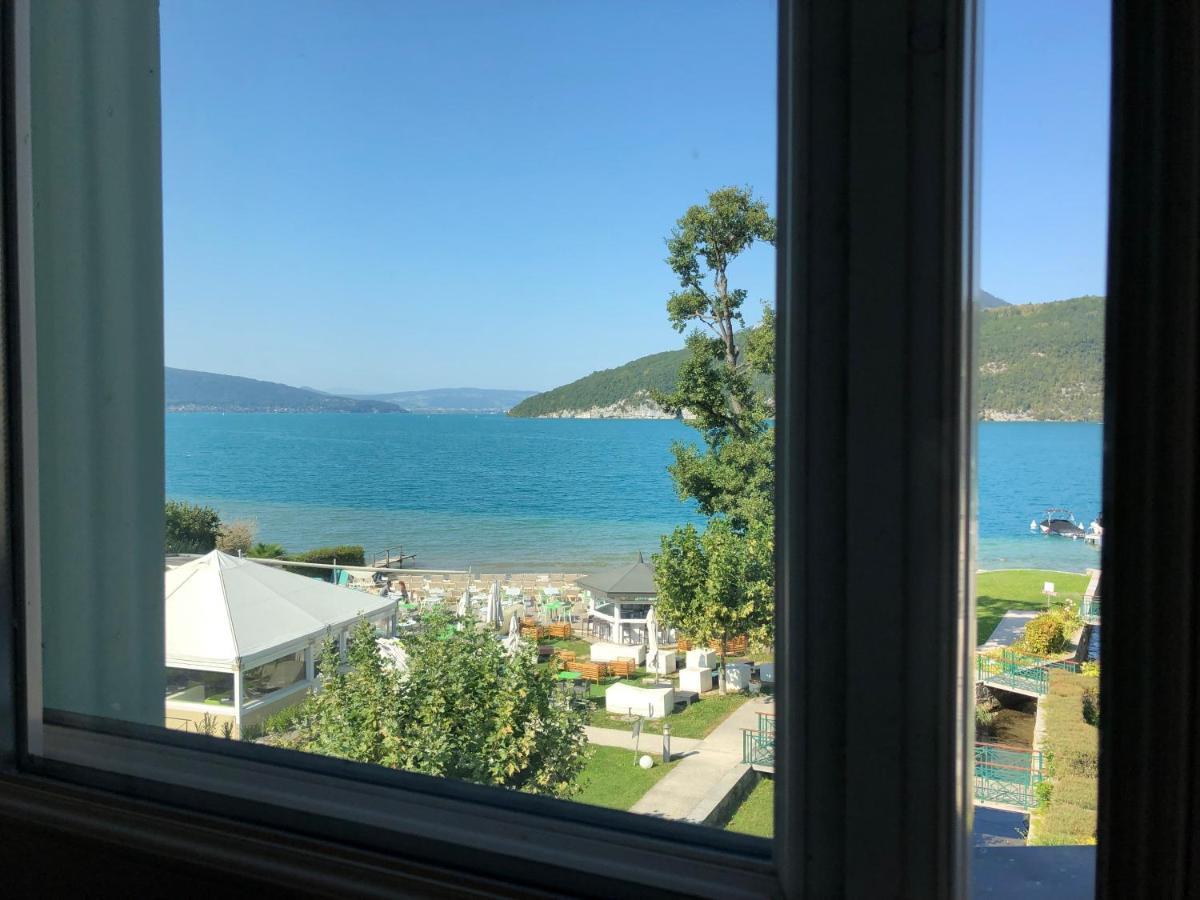 Logement Atypique Avec Vue Unique Panoramique Sur Le Lac D'Annecy, Dans Une Residence Avec Plage Et Ponton Privee Sur La Commune De ดูแอ็งต์ ภายนอก รูปภาพ