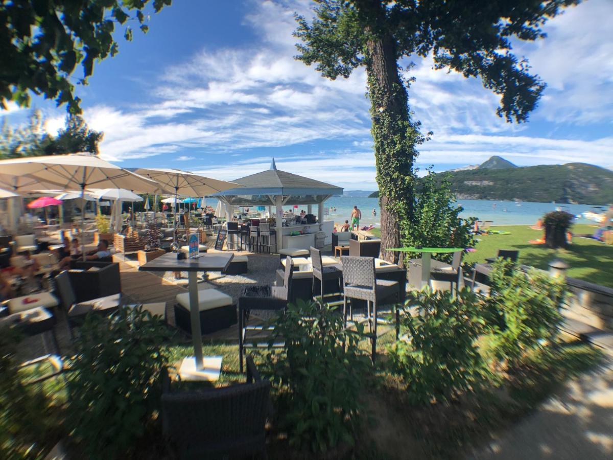 Logement Atypique Avec Vue Unique Panoramique Sur Le Lac D'Annecy, Dans Une Residence Avec Plage Et Ponton Privee Sur La Commune De ดูแอ็งต์ ภายนอก รูปภาพ