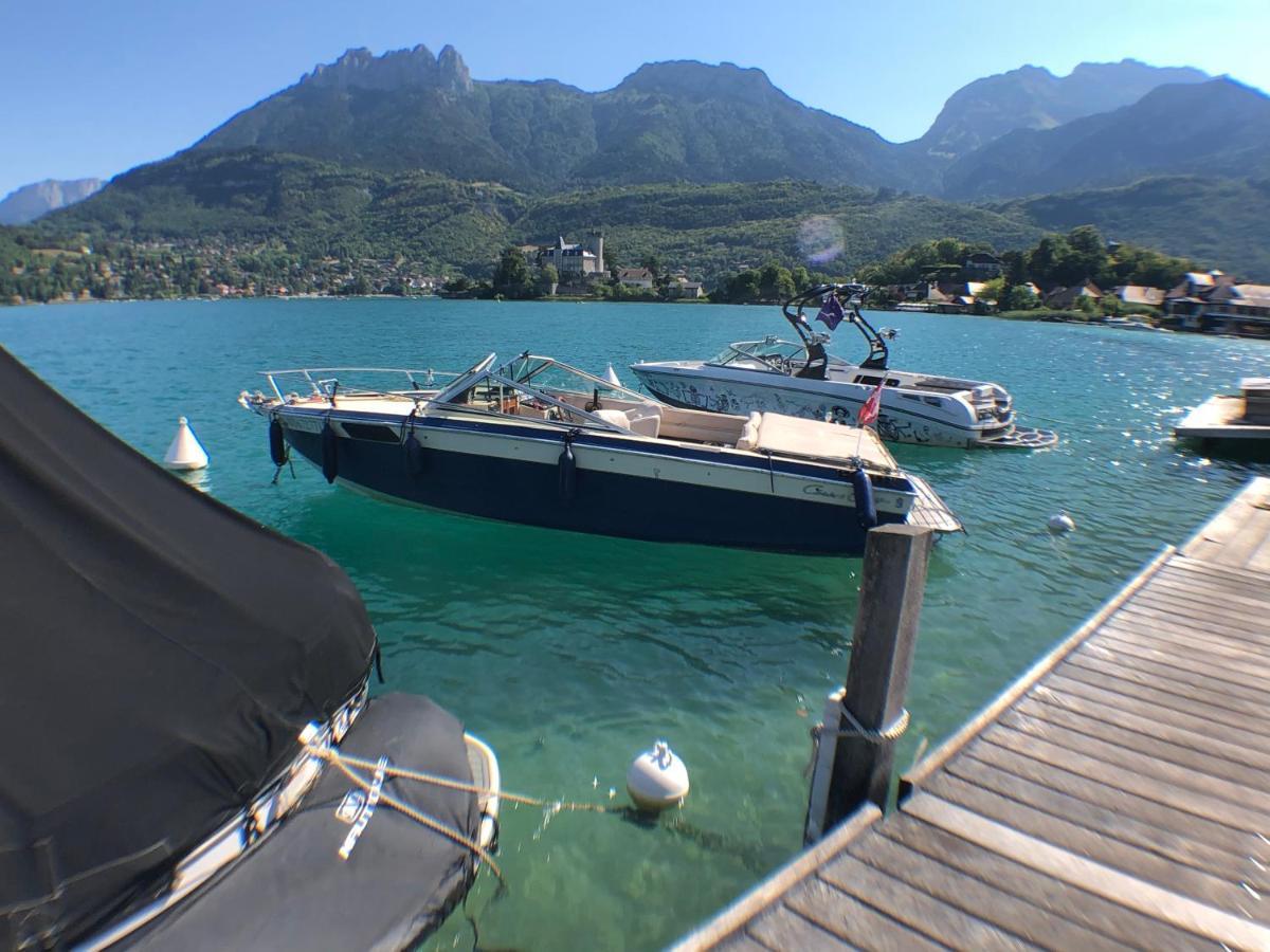 Logement Atypique Avec Vue Unique Panoramique Sur Le Lac D'Annecy, Dans Une Residence Avec Plage Et Ponton Privee Sur La Commune De ดูแอ็งต์ ภายนอก รูปภาพ