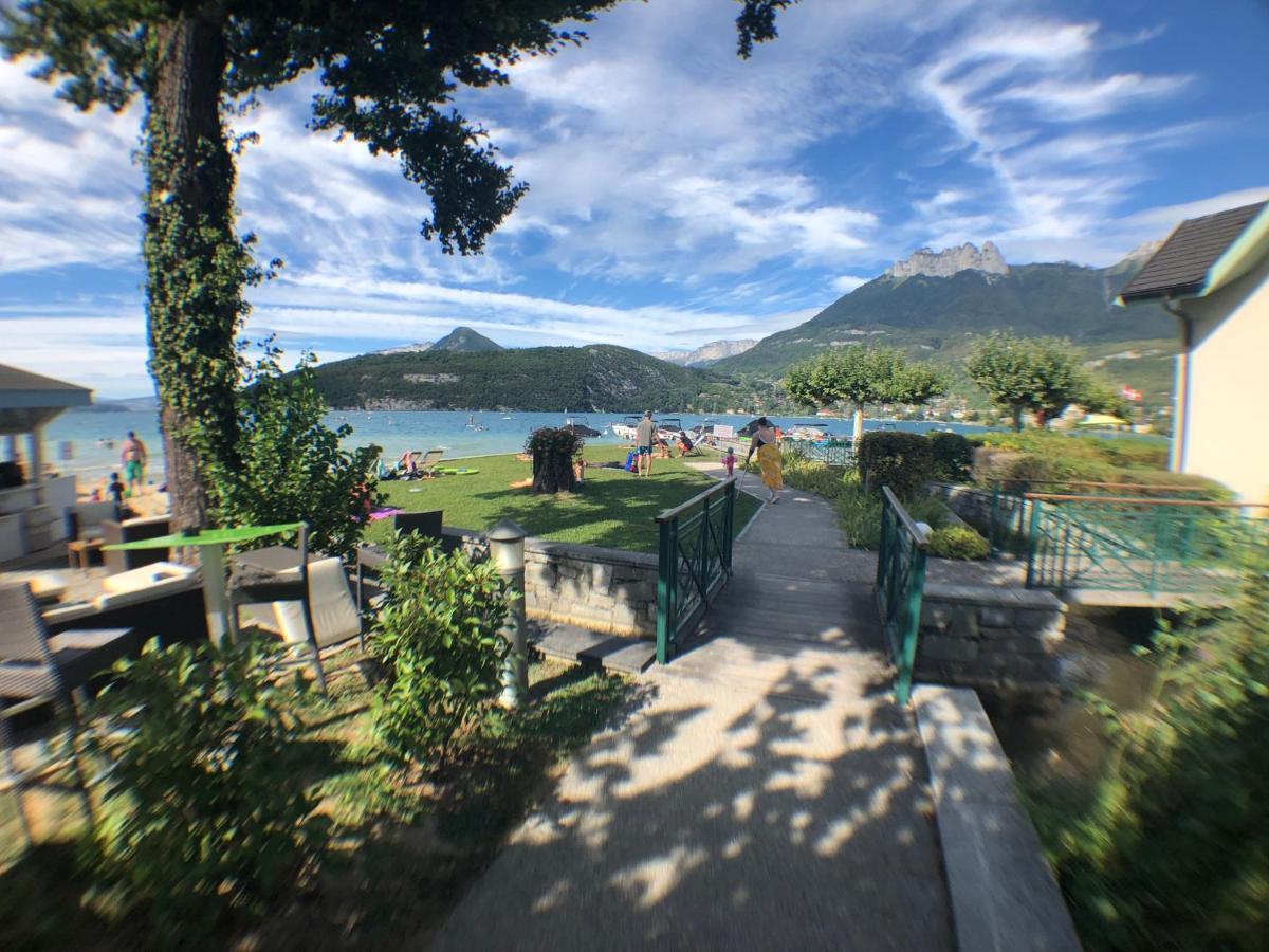 Logement Atypique Avec Vue Unique Panoramique Sur Le Lac D'Annecy, Dans Une Residence Avec Plage Et Ponton Privee Sur La Commune De ดูแอ็งต์ ภายนอก รูปภาพ