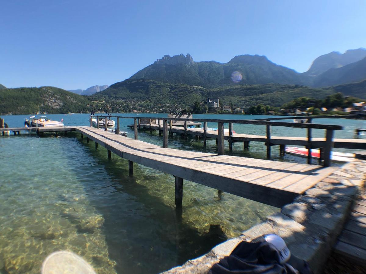 Logement Atypique Avec Vue Unique Panoramique Sur Le Lac D'Annecy, Dans Une Residence Avec Plage Et Ponton Privee Sur La Commune De ดูแอ็งต์ ภายนอก รูปภาพ