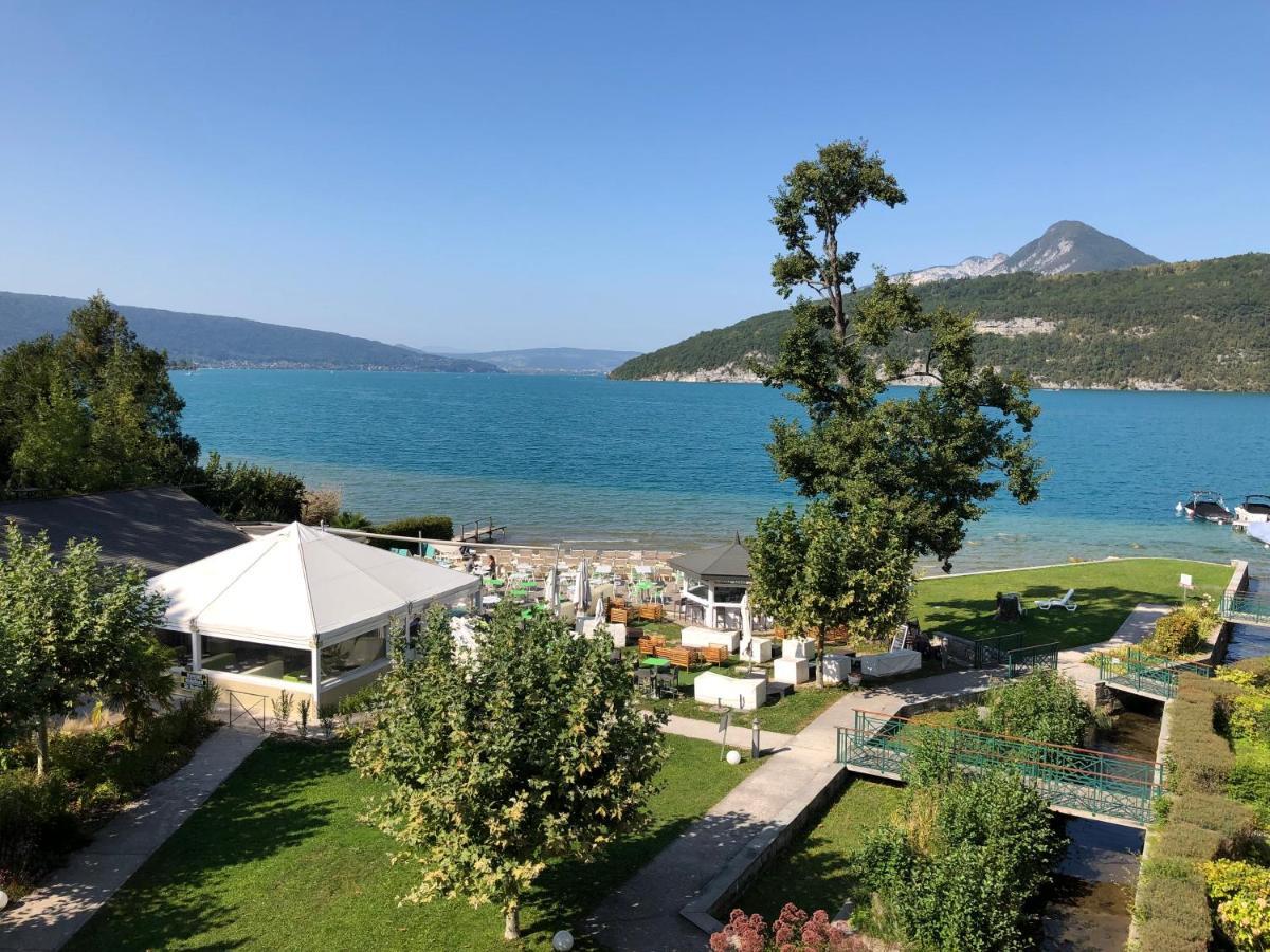Logement Atypique Avec Vue Unique Panoramique Sur Le Lac D'Annecy, Dans Une Residence Avec Plage Et Ponton Privee Sur La Commune De ดูแอ็งต์ ภายนอก รูปภาพ